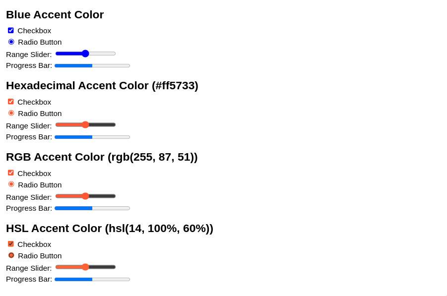 css accent-color example